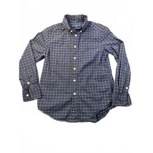 Boys Ralph Lauren Plans Button Down Long Sleeve Dress Shirt Size 8